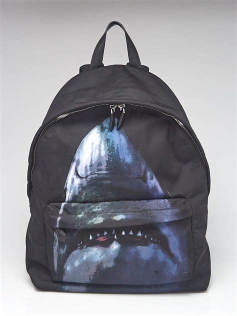 givenchy shark backpack ebay|Givenchy Black Shark Print Canvas Backpack Bag .